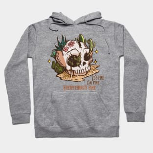 "I'm Fine" Skull Western Aesthetic Hoodie